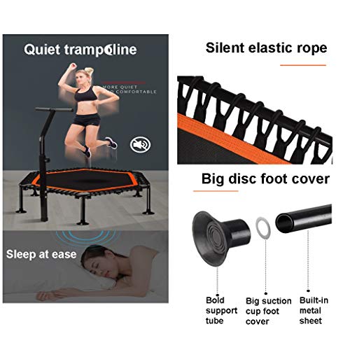 40 Inch Fitness Trampoline with Adjustable Handle Bar, Max Load 600Lbs K281588
