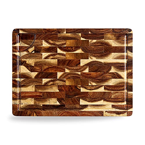 Acacia Wood Cutting Board 15"x11" 1.2" Thick J7296