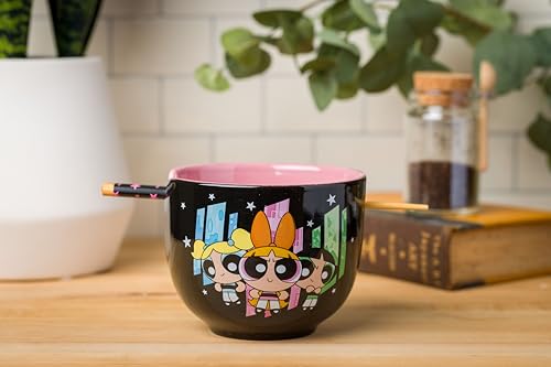 Pink 20 Ounces Ceramic Ramen Noodle Rice Bowl with Chopsticks O161642