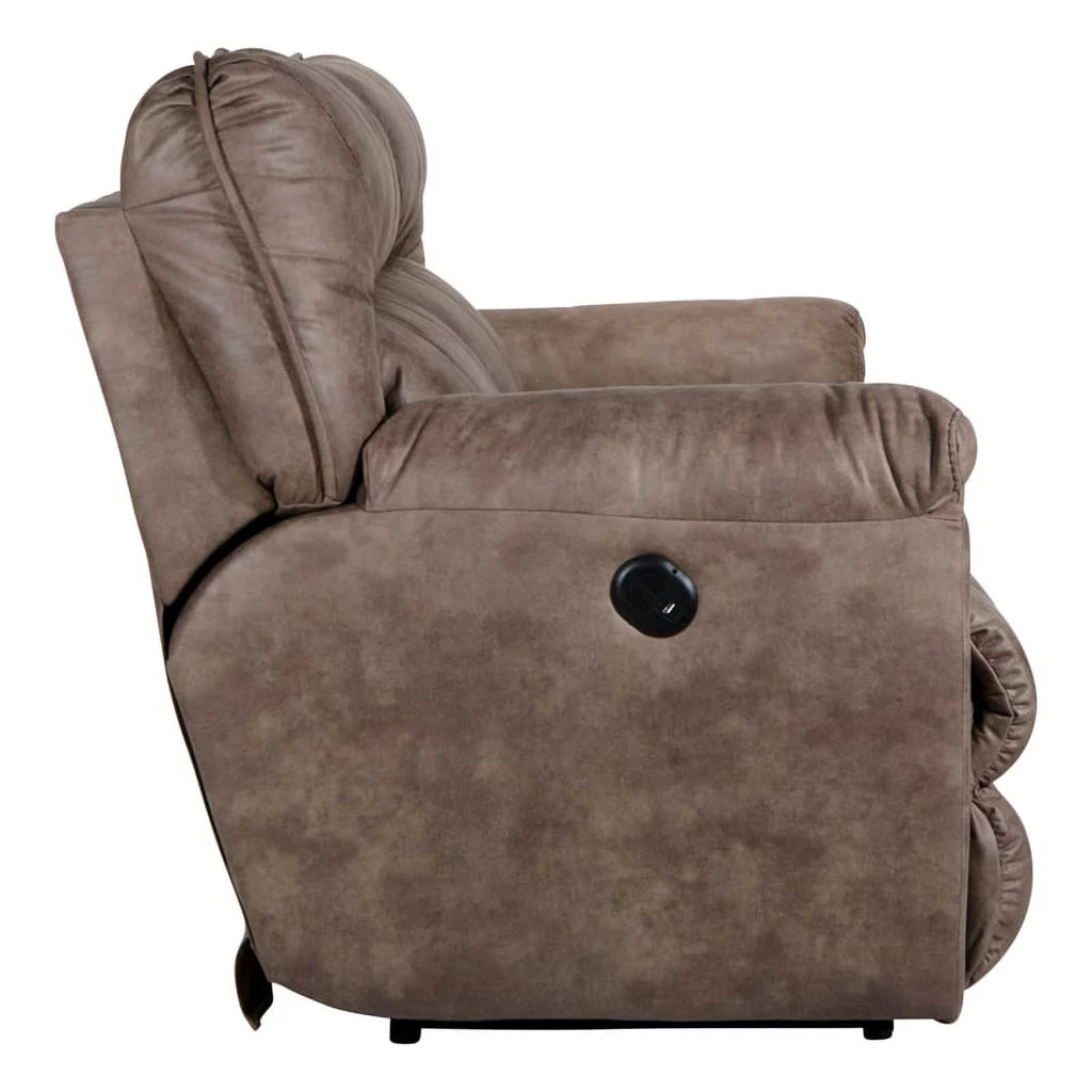 Brown Polyester Power Reclining Sofa J513