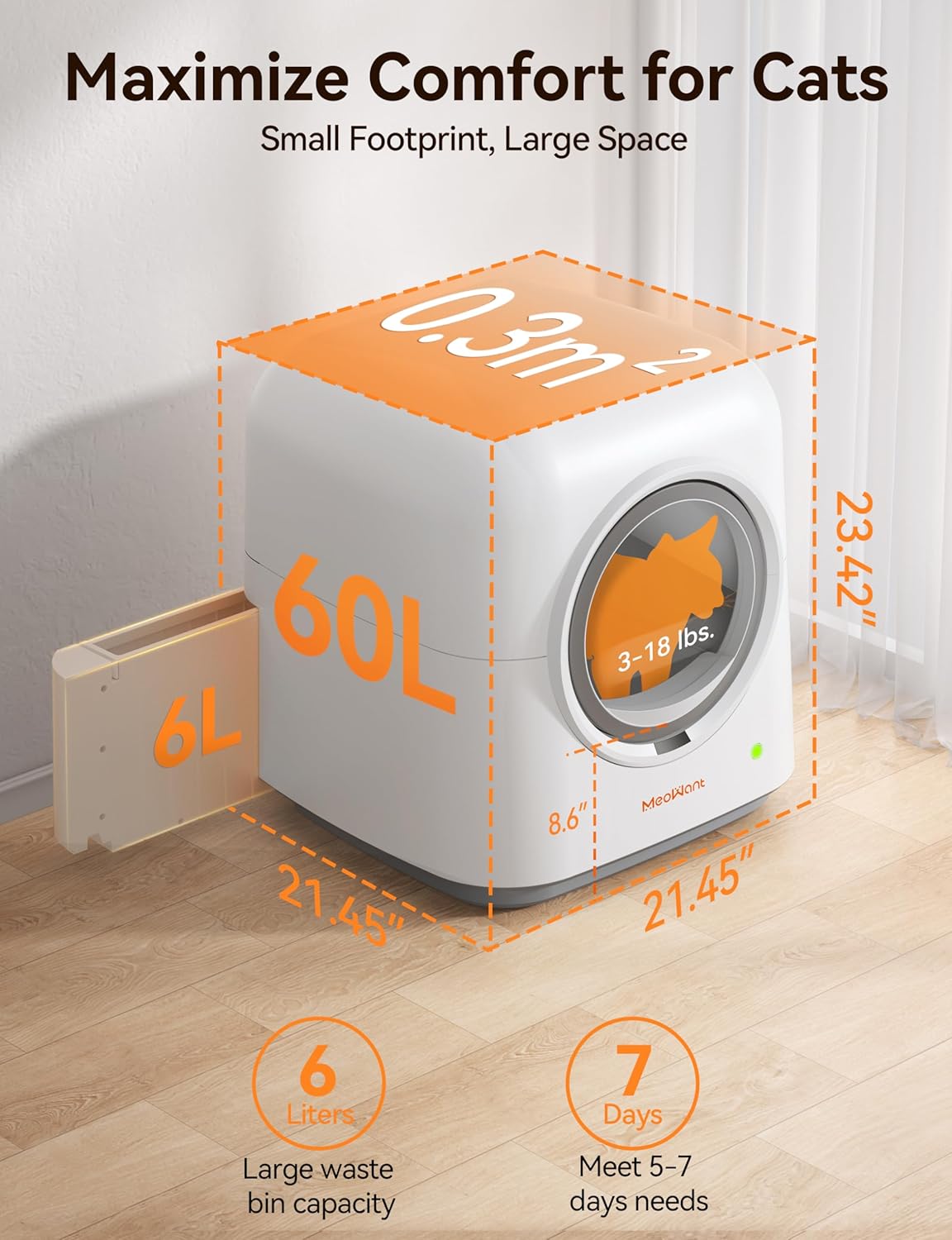 Self Cleaning Automatic Cat Litter Box with Mat & Liner E4439