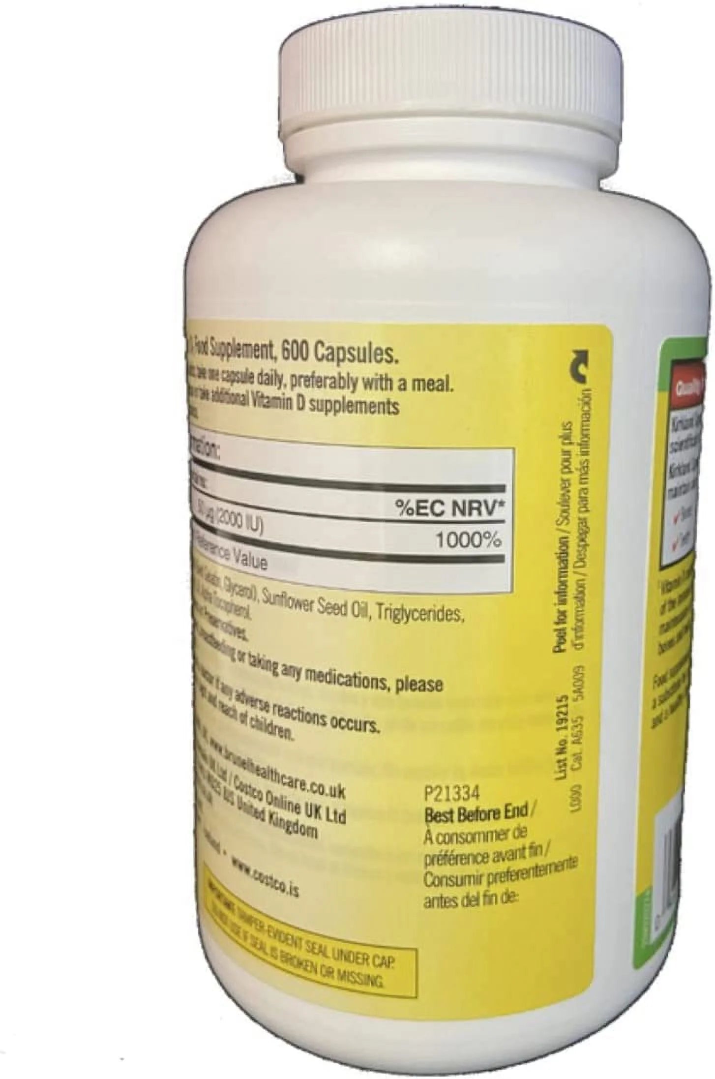 Vitamin D3 600 Softgels (Pack of 2) C500