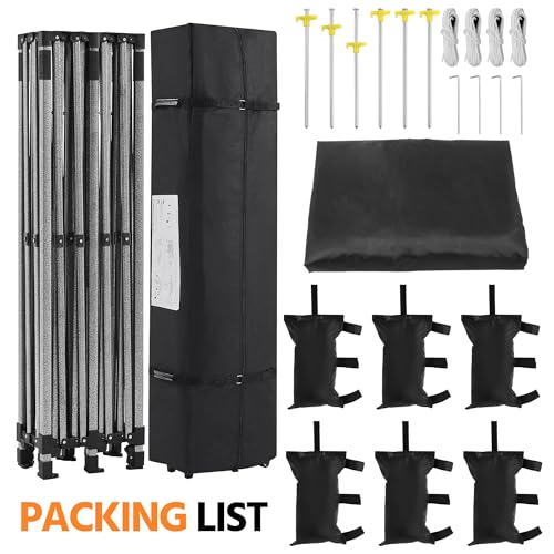 White 10x20 Pop Up Canopy Tent with Wheeled Carry Bag V597