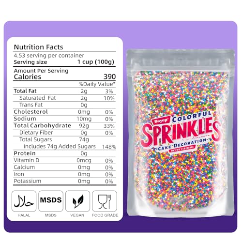 Red White and Green Round Sprinkles B7606