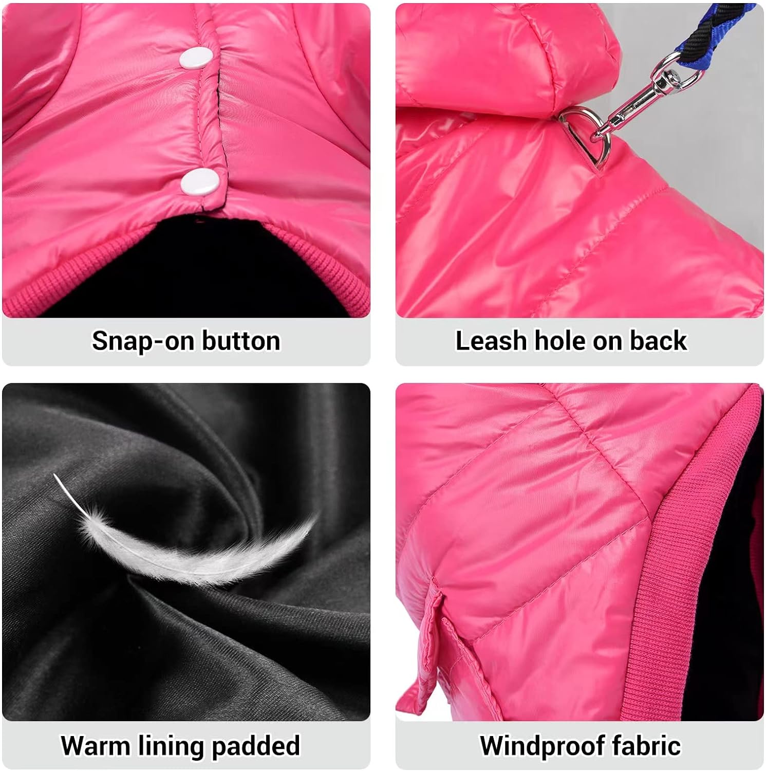 Pink XXL Dog Winter Coat D4044