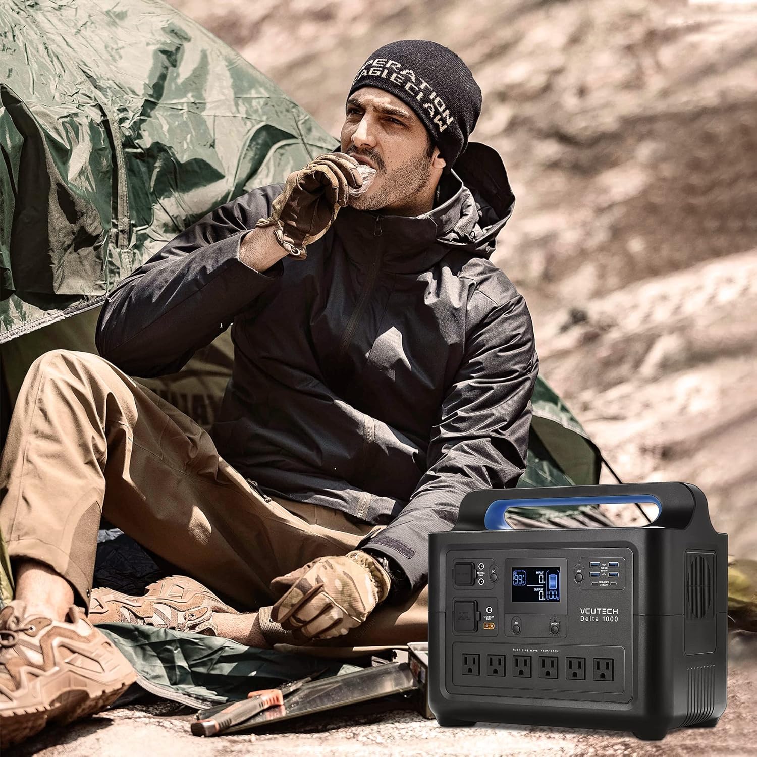 Portable Power Station 1000W, 1228WH Capacity LiFePO4 Battery F504