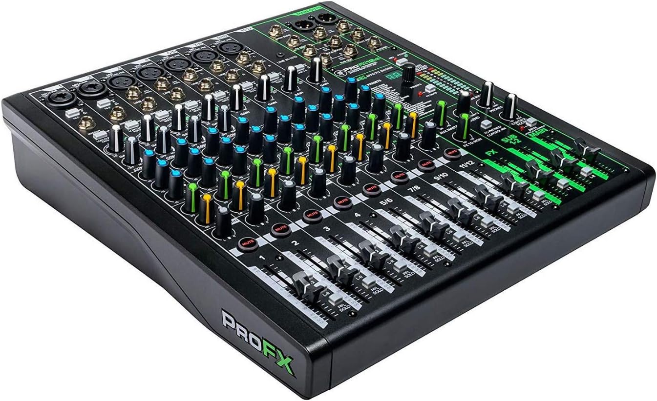 12-Channel USB Mixer Bundle with Headphones and Cables Z316