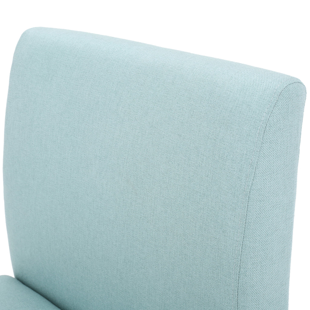 Light Blue Fabric Slipper Chair U688144