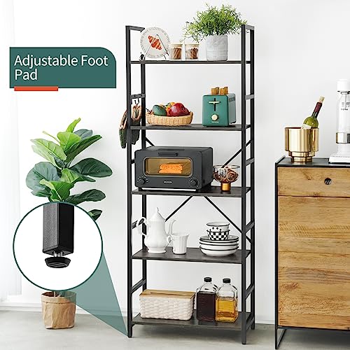White 5 Tier Bookshelf T5703