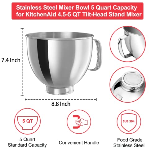 5 Quart 304 Stainless Steel Bowl with Handle A524249