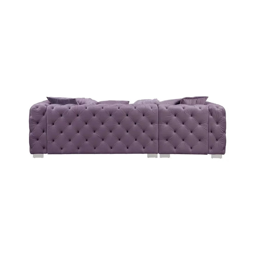 Purple Velvet Sectional Sofa L55288