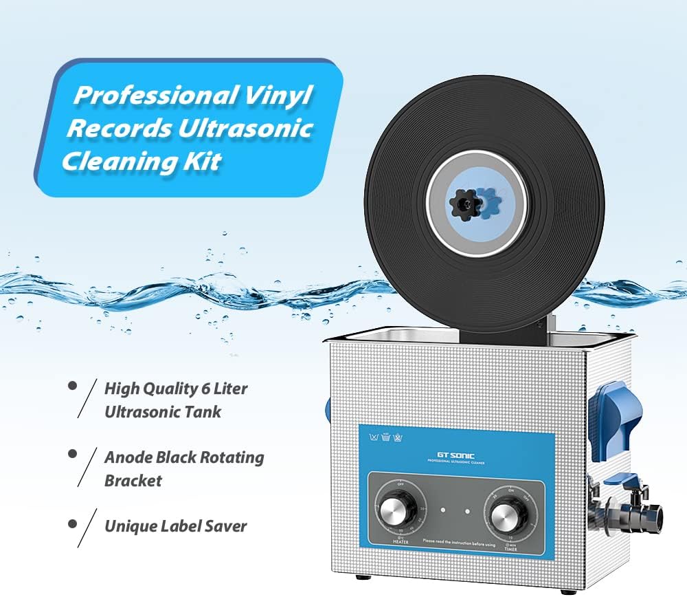 Gray Mechanical Vinyl Record Ultrasonic Cleaner with Records Bracket X428330