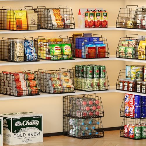 4 Pack XXL Stackable Wire Storage Basket S29203
