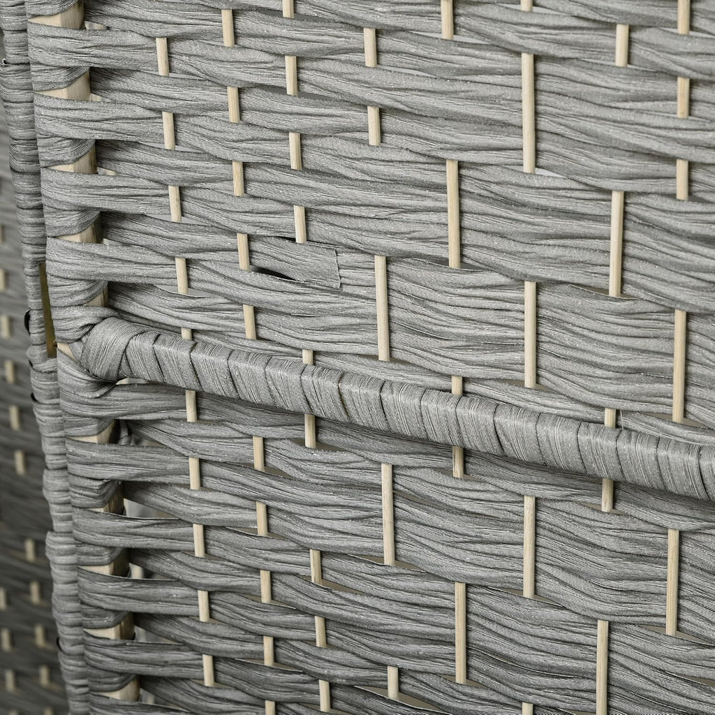 6' Tall Hand-Woven Room Divider in Mixed Gray K4593