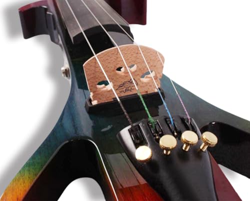 Red Black Solid Wood Electric Violin Full Size 4/4 Z6200