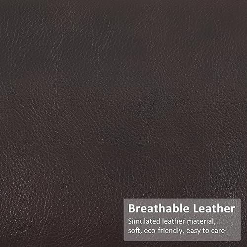 Brown Faux Leather Power Recliner Chair with Heat and Vibration Massage U6264