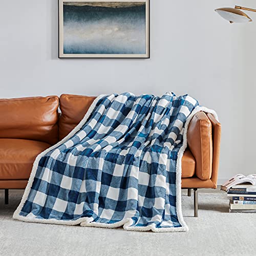 Sherpa Red and Black Buffalo Plaid Christmas Throw Blanket (60" X 70") N284786