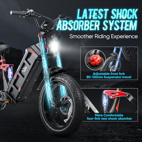 52V 60Ah 20" Fat Tire Full Suspension Electric Bike Q8396