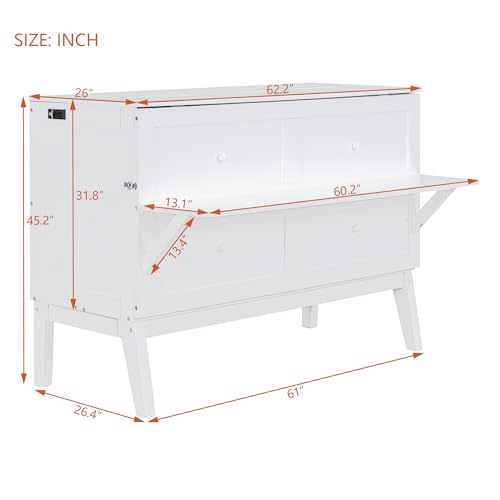 Murphy Bed with Storage Shelves and Drawers X190793