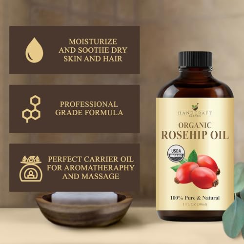 Organic Rosehip Oil - 4 Fl Oz - 100% Pure Carrier Oil A24247