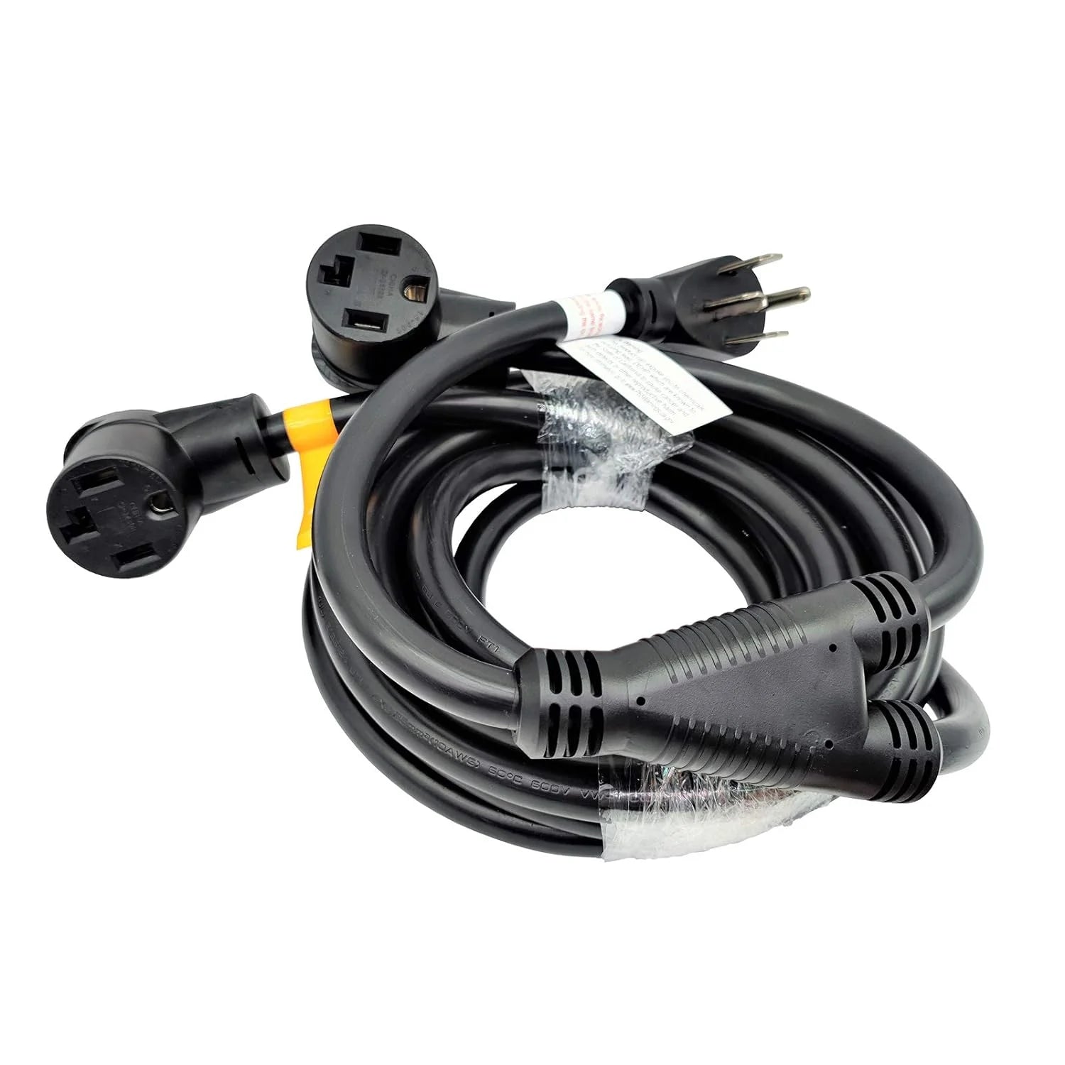 NEMA 14-30 Splitter, 14-30P Male Plug To Dual 14-30R Female Receptacle, 4-Prong 30 AMP Y Adapter Cord (20 Feet) B27507