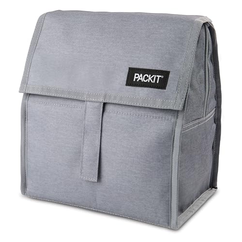 Gray Stripes Foldable Reusable Lunch Bag D300848