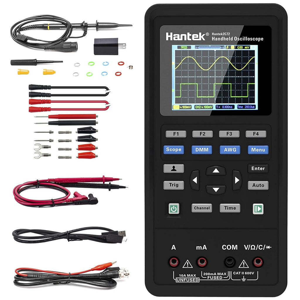 Handheld Oscilloscope 70MHz 3 in 1 Multifunction Tester 2CH+AFG+DMM J668