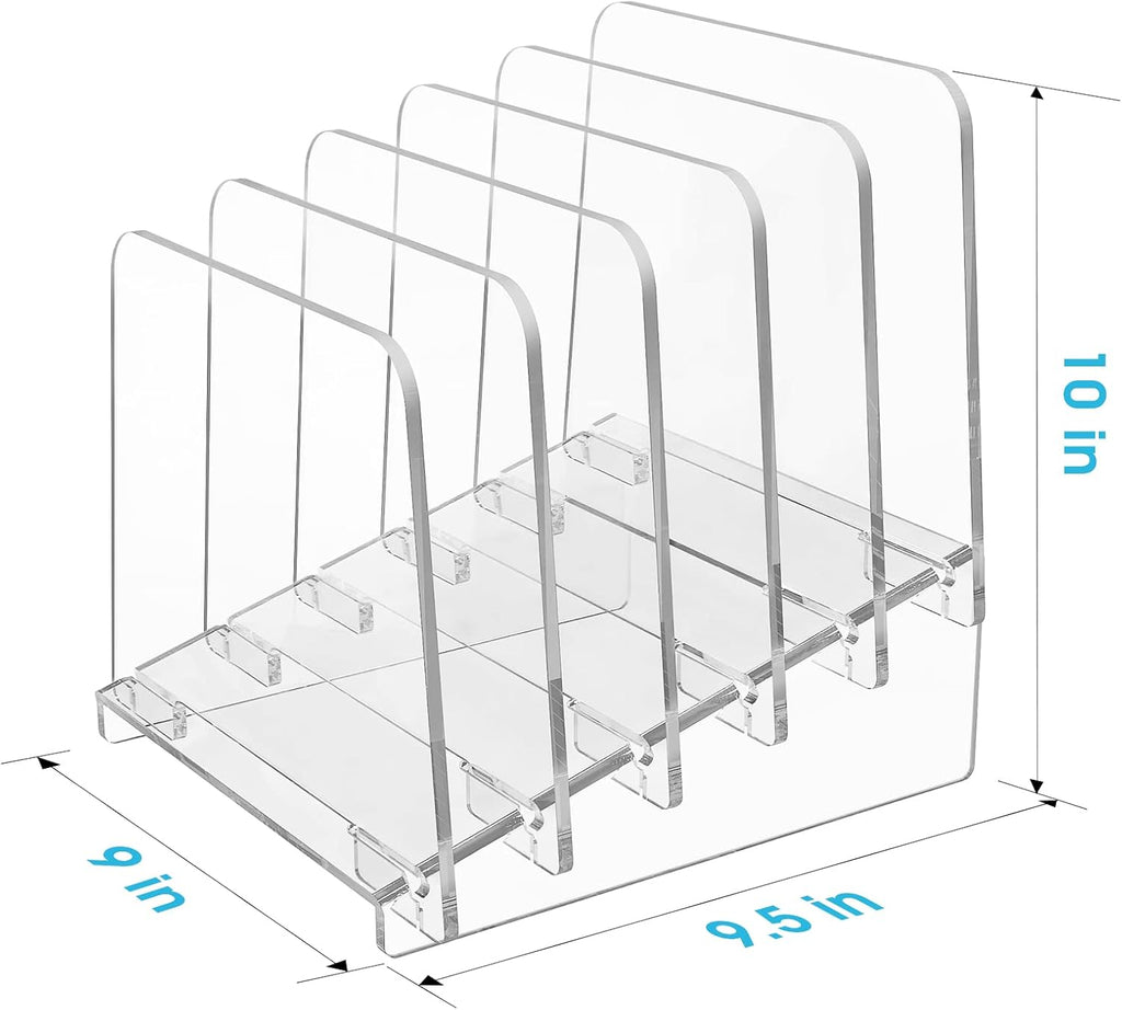 Clear Acrylic 5-Section Vertical File Organizer T4692