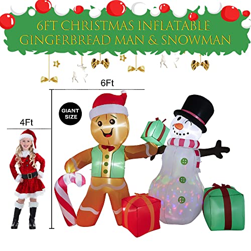 6 FT Christmas Inflatables Santa Claus with Gifts Bag P197