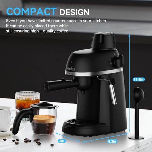 Black 3.5 Bar Espresso Machine with Steam Wand, 800w H4419