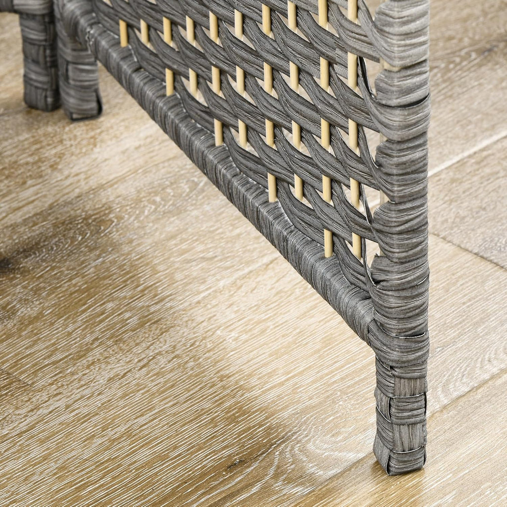 6' Tall Hand-Woven Room Divider in Mixed Gray K4593