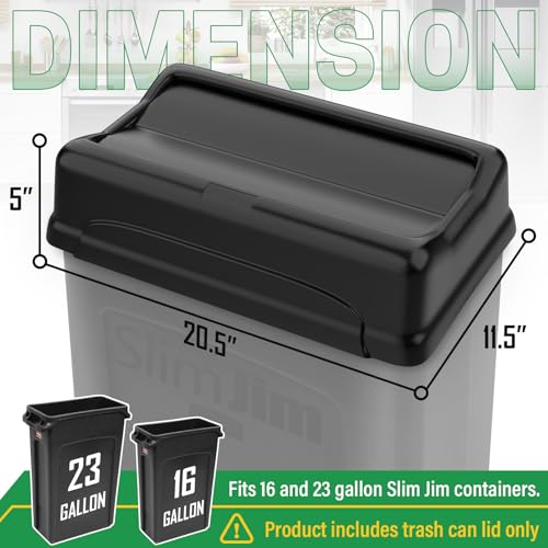 Pack of 2 Heavy Duty Plastic Trash Can Swing Lid K4954