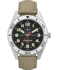 Tan Strap Black Dial IP Steel Case Solar 43mm Watch G537