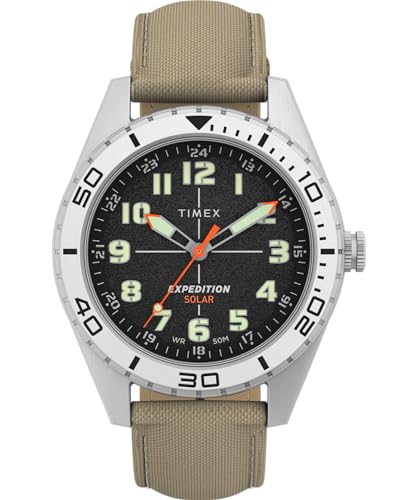 Tan Strap Black Dial IP Steel Case Solar 43mm Watch G537
