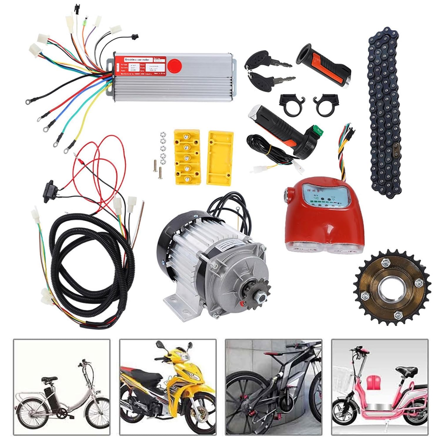 48V 800W DC Brushless Motor Kit Electric Bike Tricycle Scooter Conversion Kit L770