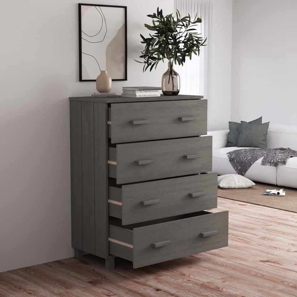 Light gray Pine Wood Sideboard Cabinet with 3 Drawers A9017