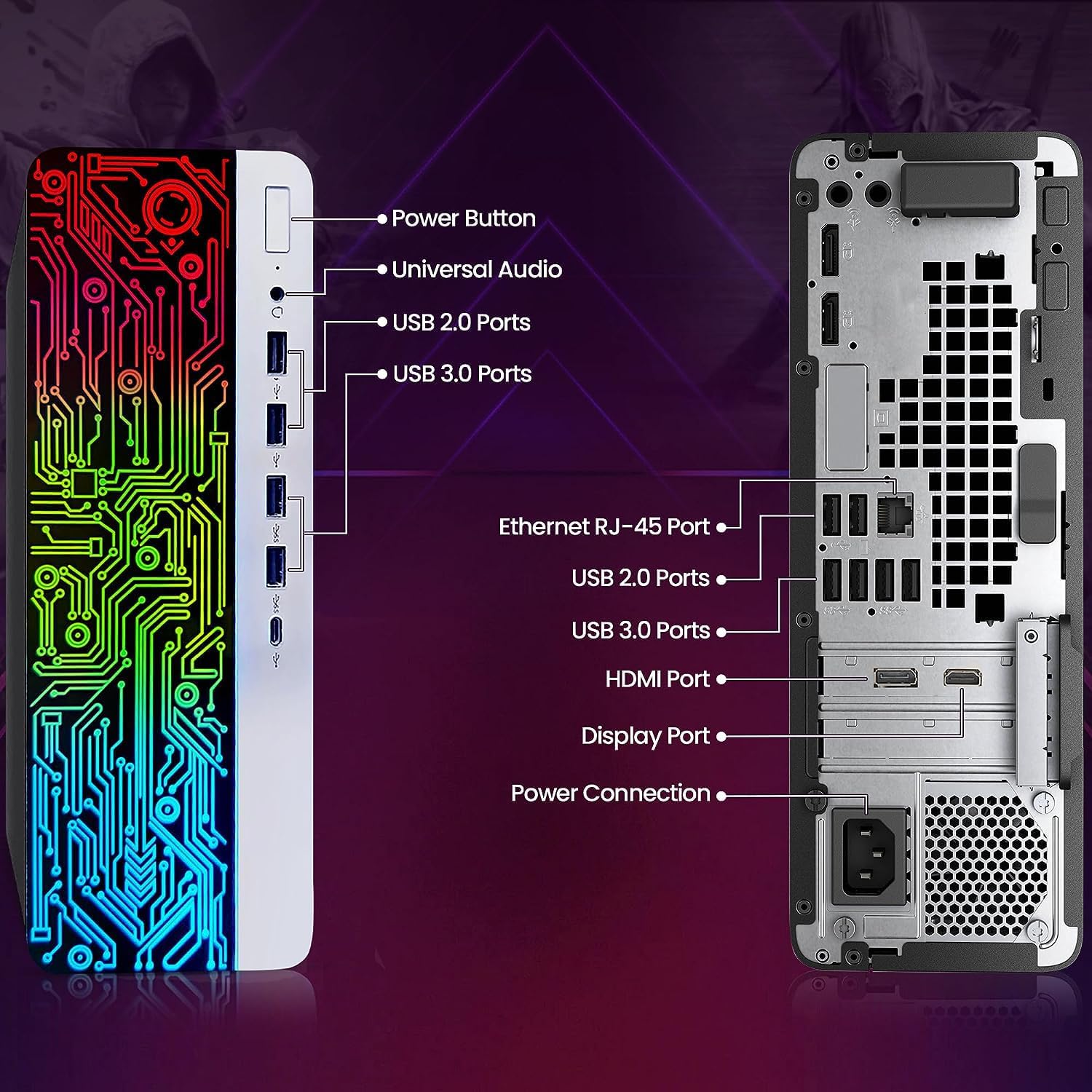 Intel Core i5-6th Gen 16GB DDR4 Ram 512GB SSD Radeon RX-550 4GB DDR5 Graphics Card Windows 10 Pro Computer Tower H294012