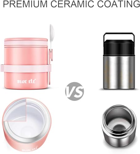 13.5oz Vacuum Insulated Thermos Hot Lunch Containers with Ceramic-Coated Stainless Steel Y948675