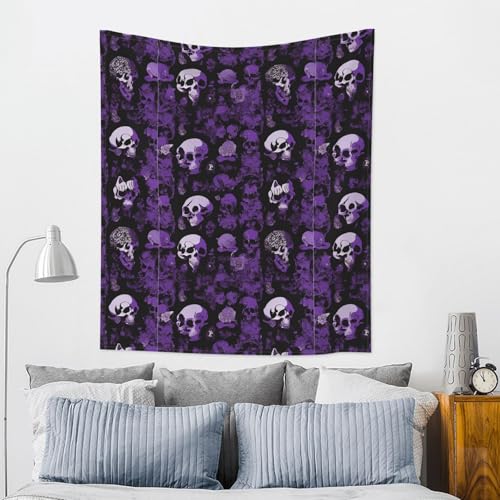 Purple Black Printed Tapestry 60x51in E77135