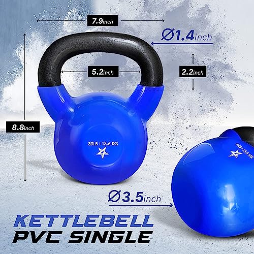 5-100 LB Vinyl Coated Cast Iron Kettlebells D79875