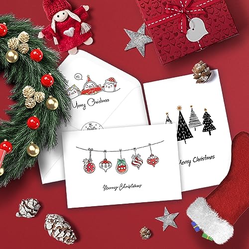 Pack of 24 Merry Christmas Cards with Envelopes, 4" x 6" C36451
