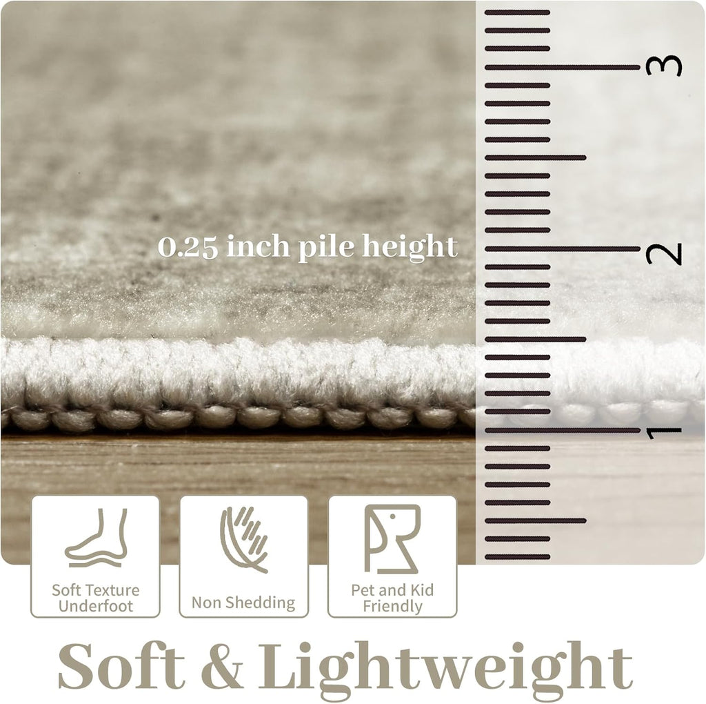 9x12 Washable Non Slip Grey Area Rug L574