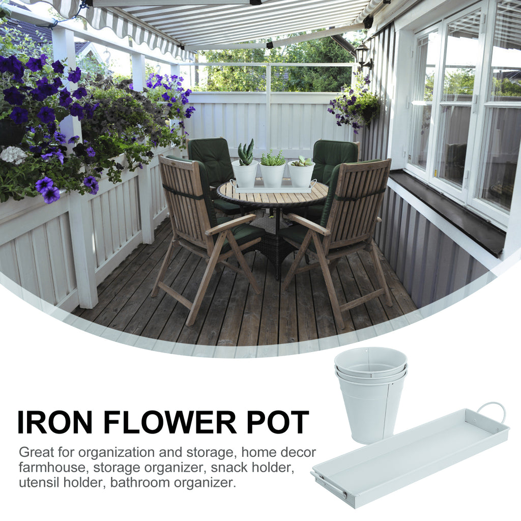 6 pcs Garden Flower Pot with 1pc Tray R34198