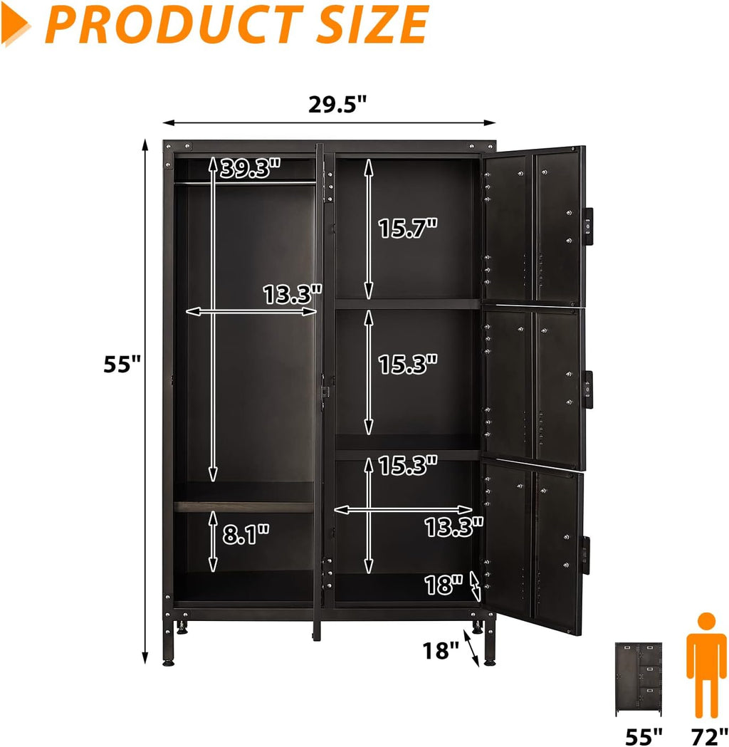 55" Steel 4 Door Locker Storage Cabinet Z836