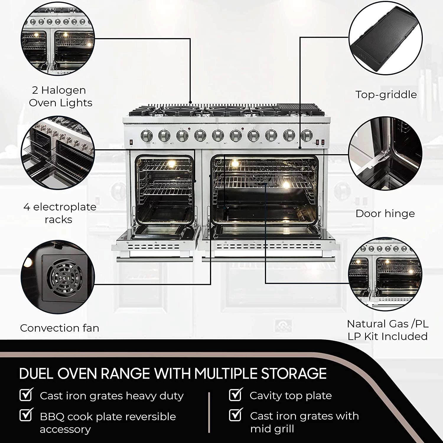 Gold Professional 48" Freestanding Gas Range C541