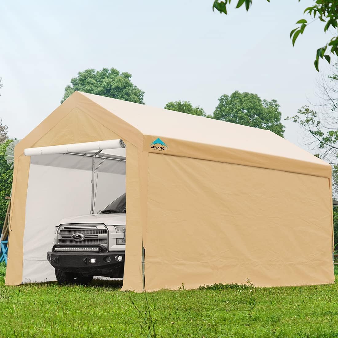 Beige Adjustable Heavy Duty Carport Canopy E3853