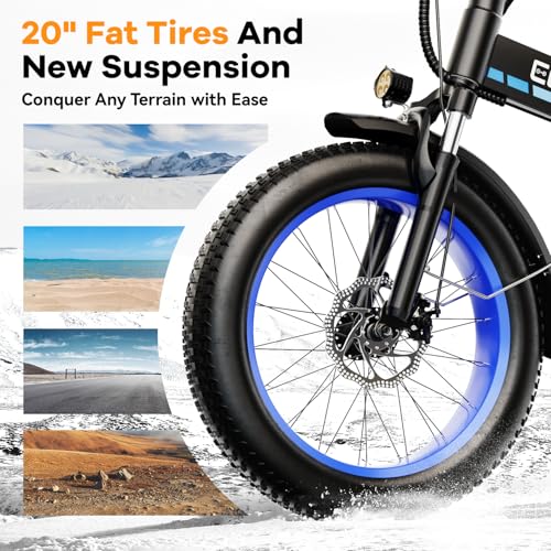 20" Fat Tire Folding Electric Bike with 48V 20AH Removable Battery Q99011
