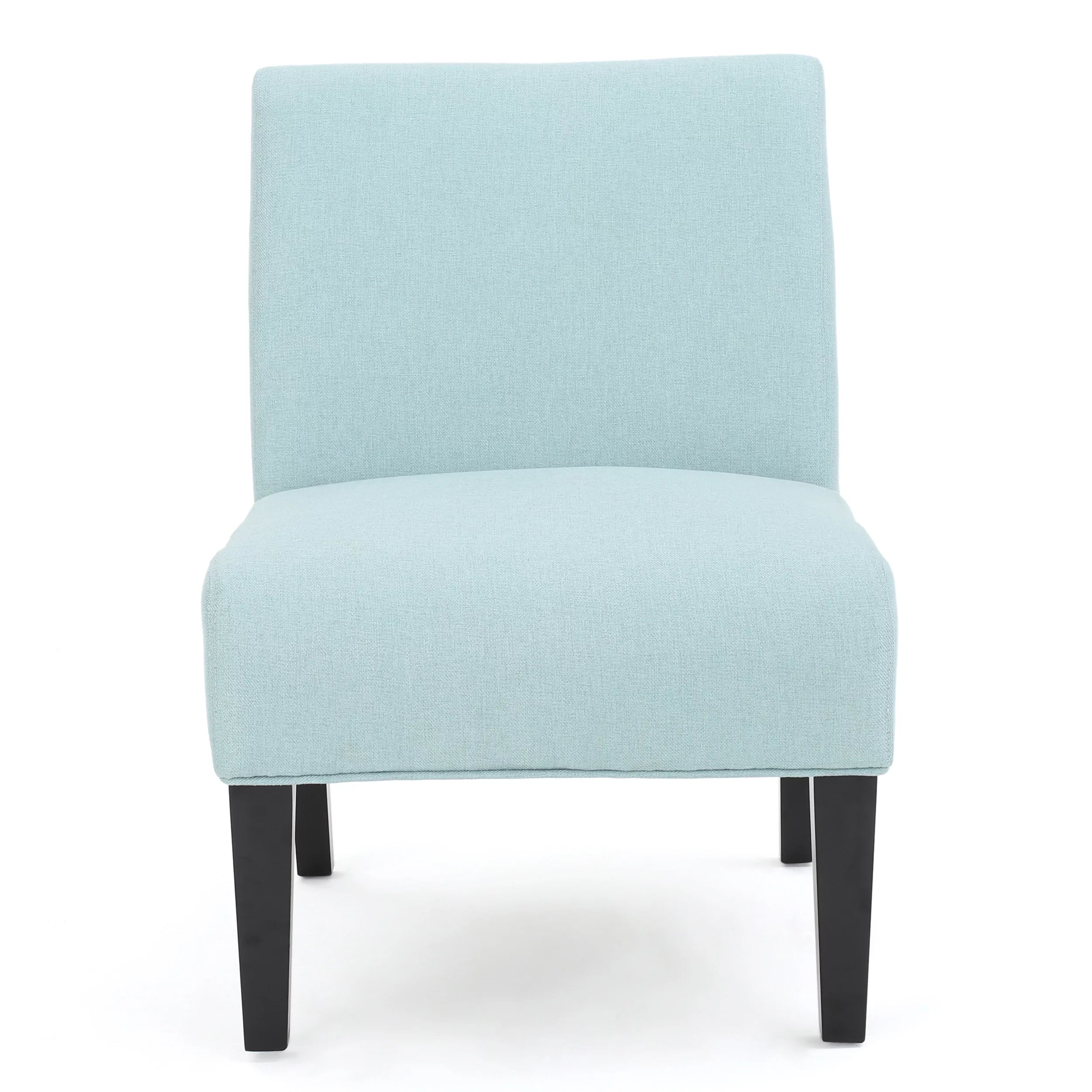 Light Blue Fabric Slipper Chair U688144