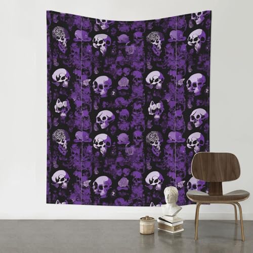 Purple Black Printed Tapestry 60x51in E77135