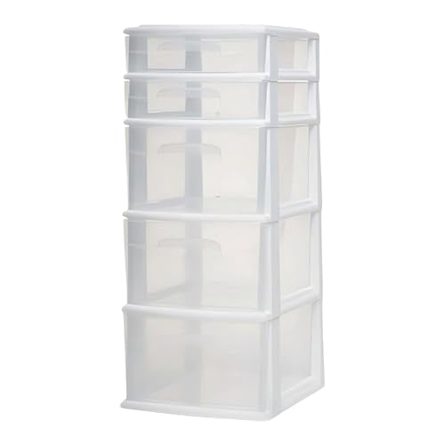 5-Tier Clear Plastic Storage Organizer with Black Frame P2036